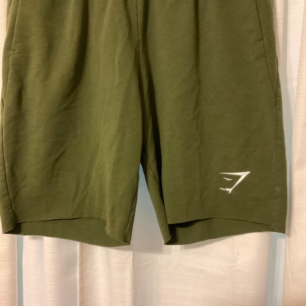 Gymshark Women's Shorts M Olive Green Elastic Tie Waist Pockets - Picture 3 of 8